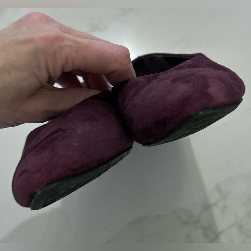 Birdies Goldfinch Mulberry Size 7.5 Ballet Flats Pointed Toe Suede EUC - Picture 6 of 15